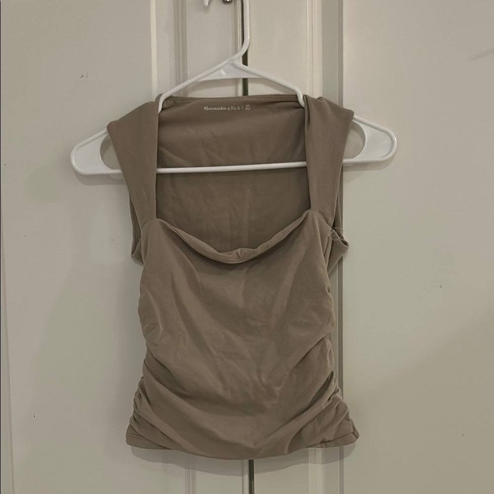 Women's Beige Abercrombie Sleeveless Top